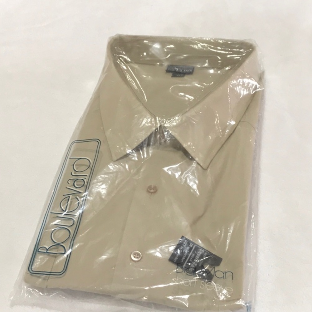 Vintage  Boulevard Big Man 6X short sleeve dress shirt brown